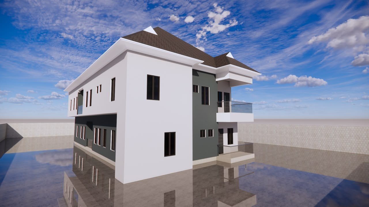 Architectural render of the Ezeemabi Hub shortlet residences